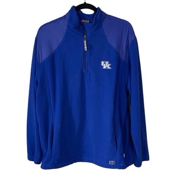 Ashworth Men's 1/4 Zip Pullover UK University Of KY Wildcats Size L Large Fleece - Picture 1 of 7
